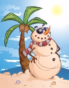snowman on beach